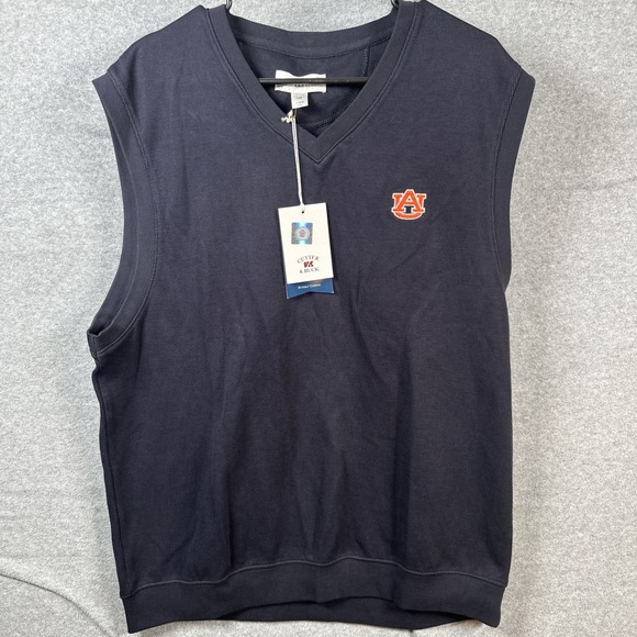 Cutter & Buck Other - Auburn Tigers Cutter & Buck Supima Cotton Vest Large Navy Blue Golf NWT $72